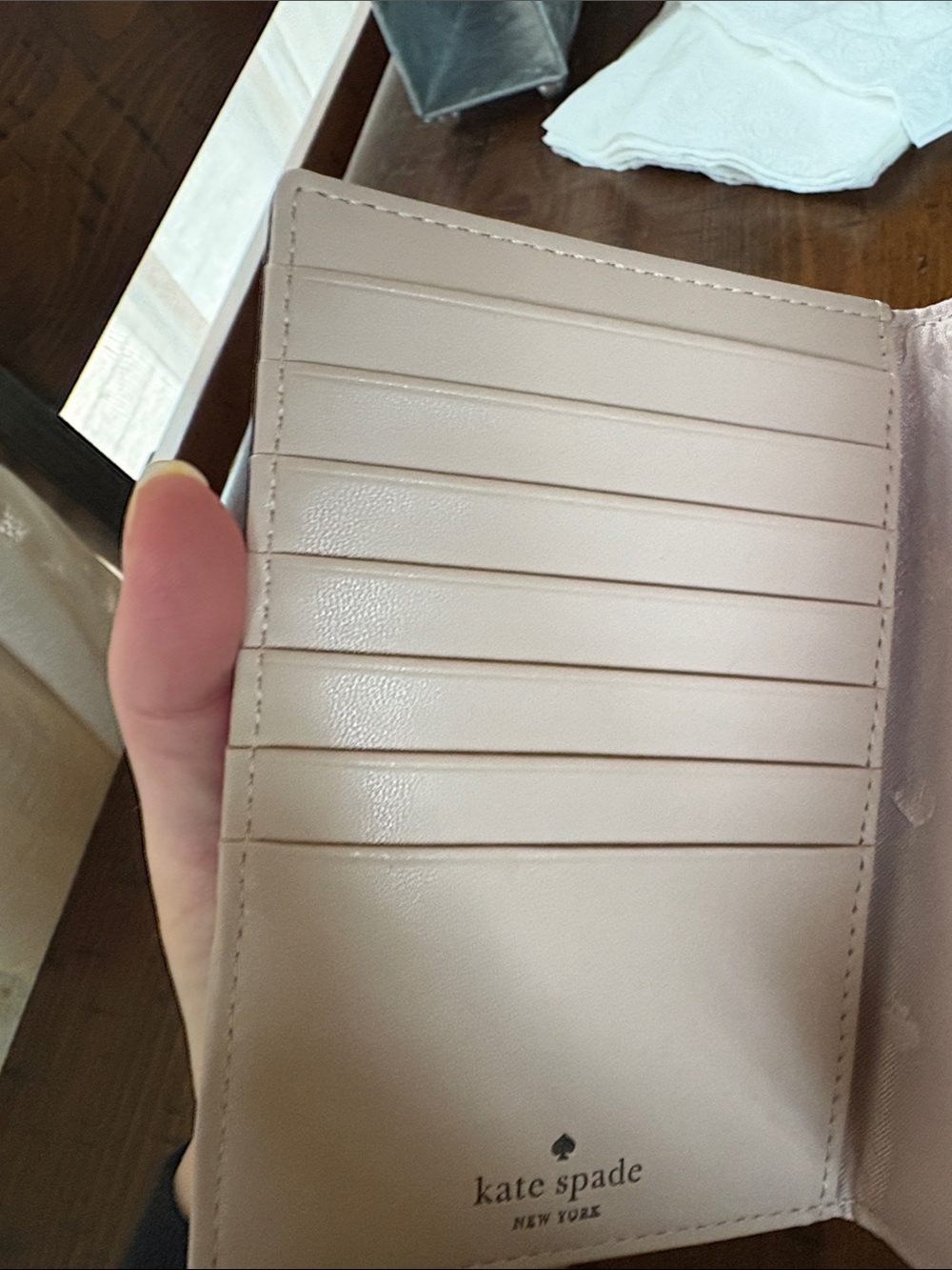 kate spade metallic gold leather passport and cardholder. - Picture 3 of 5
